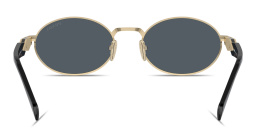 PRADA Engraved Logo Oval Sunglasses in Gold – Product Photo 4