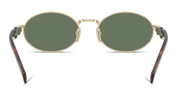 تسوق نظارات شمسية بيضاوية بالشعار المنقوش برادا بلون ذهبي فاتح أونلاين.