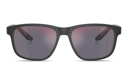 Shop Prada Linea Rossa Logo Signature Pillow Sunglasses in Grey Rubber online.