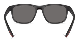 Shop Prada Linea Rossa Logo Signature Pillow Sunglasses in Black online.