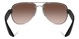 نظارات شمسية طراز أفياتور بنصف إطار من برادا لينيا روسا بلون رصاصي - صورة المنتج 4