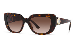 Shop BVLGARI Rectangle Sunglasses in Havana online.