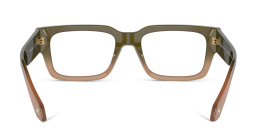 Shop GIORGIO ARMANI Rectangle Eyeglasses in Gradient Green/Brown online.