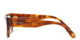 Shop GIORGIO ARMANI Rectangle Eyeglasses in Red Havana online.