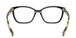 Shop PRADA Wide Rectangle Eyeglasses in Black online.
