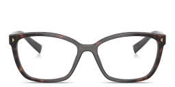 Shop PRADA Wide Rectangle Eyeglasses in Tortoise online.