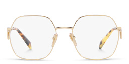 PRADA Wide Irregular Eyeglasses in Pale Gold – Product Photo 1