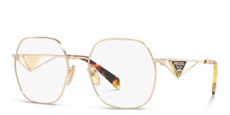 PRADA Wide Irregular Eyeglasses in Pale Gold – Product Photo 2