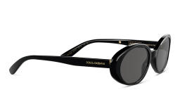 Shop Dolce & Gabbana Oval Sunglasses in Black online.