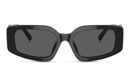 Shop TIFFANY Rectangle Sunglasses in Black online.