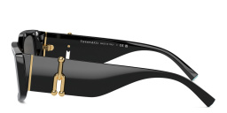 Shop TIFFANY Rectangle Sunglasses in Black online.
