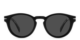 Shop DAVID BECKHAM Clip-On Round Eyeglasses in Black online.