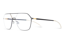 Shop MYKITA Unisex Jelva Wide Aviator Eyeglasses in Black online.