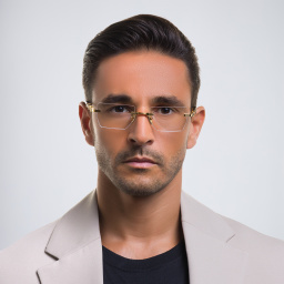 BALMAIN Unisex Rimless Rectangle Eyeglasses in Gold – Product Photo 7