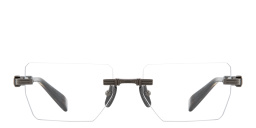 BALMAIN Unisex Rimless Rectangle Eyeglasses in Black – Product Photo 1