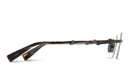 BALMAIN Unisex Rimless Rectangle Eyeglasses in Black – Product Photo 3