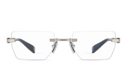 Unisex Rimless Rectangle Eyeglasses من بالمان بلون فضي - صورة المنتج 1
