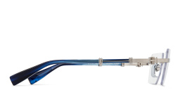 Shop BALMAIN Unisex Rimless Rectangle Eyeglasses in Silver online.