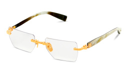Shop BALMAIN Pierre Limited Edition Unisex Rimless Rectangle Eyeglasses in Polished Gold online.