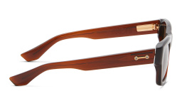 AKONI Rectangle Sunglasses in Brown – Product Photo 3