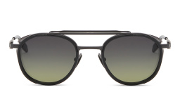 Shop AKONI Unisex Round Sunglasses in Black online.