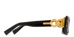 Shop BALMAIN Rectangle Sunglasses in Black online.