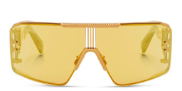 BALMAIN Unisex Wide Irregular Sunglasses in Gold – Product Photo 1
