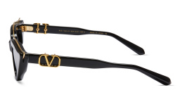 Shop VALENTINO Cat-Eye Sunglasses in Black online.