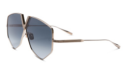 Shop VALENTINO Unisex Oversized Irregular Sunglasses in Silver online.