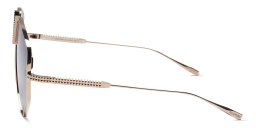 Shop VALENTINO Unisex Oversized Irregular Sunglasses in Silver online.