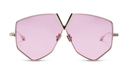 Shop VALENTINO Unisex Oversized Irregular Sunglasses in Silver online.