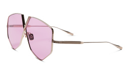 Shop VALENTINO Unisex Oversized Irregular Sunglasses in Silver online.