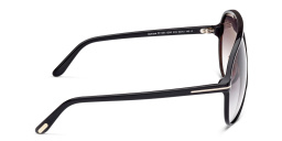 TOM FORD Oversized Aviator Sunglasses in Shiny Black – Product Photo 3