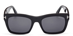 Shop TOM FORD Rectangle Sunglasses in Shiny Black online.