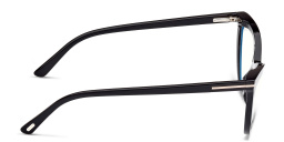 Shop TOM FORD Wide Cat-Eye Eyeglasses in Shiny Black online.