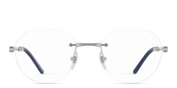 Cartier Santos de Cartier Round Eyeglasses in Silver – Product Photo 1