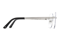 Cartier Santos de Cartier Round Eyeglasses in Silver – Product Photo 4