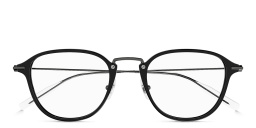 MONTBLANC Snowcap Round Eyeglasses in Black – Product Photo 1