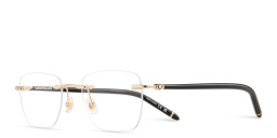 Shop MONTBLANC Rimless Rectangle Eyeglasses in Black online.