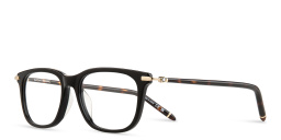 Shop MONTBLANC Rectangle Eyeglasses in Black online.