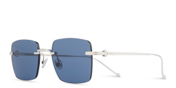 Shop Cartier Pasha de Cartier Rimless Rectangle Sunglasses in Silver online.
