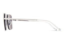 Shop Cartier Pasha de Cartier Rimless Rectangle Sunglasses in Silver online.