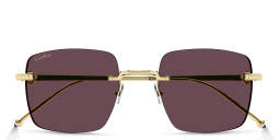 Cartier Pasha de Cartier Rimless Rectangle Sunglasses in Gold – Product Photo 1