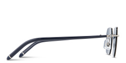 Shop MONTBLANC Rimless Irregular Sunglasses in Silver online.