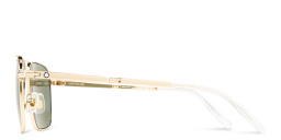 Shop MONTBLANC Pilot Sunglasses in Gold online.
