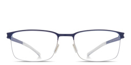 Shop MYKITA Gerhard Half-Rim Rectangle Eyeglasses in Blue online.