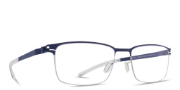 Shop MYKITA Gerhard Half-Rim Rectangle Eyeglasses in Blue online.