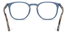 Shop PERSOL Arrow Unisex Round Eyeglasses in Transparent Navy Blue online.