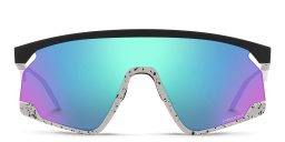 نظارات شمسية بي أكس تي آر للجنسين بإطار نصفي على شكل قناع من اوكلي بلون أسود مطفي - صورة المنتج 1