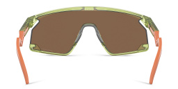 Shop Oakley BXTR Half-Rim Mask Sunglasses in Shiny Transparent Green online.
